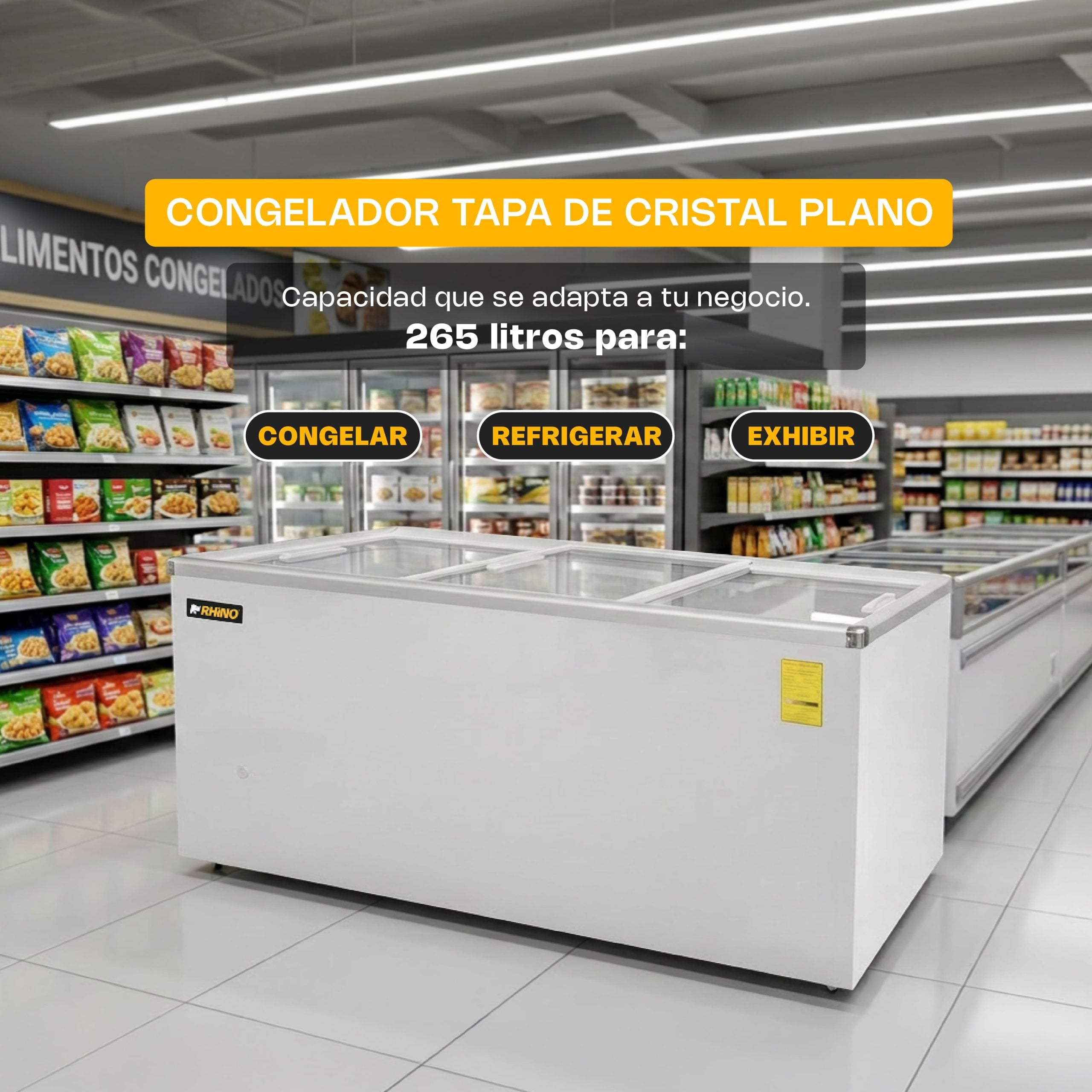 CONGELADOR TAPA DE CRISTAL PLANO 12 PIES
