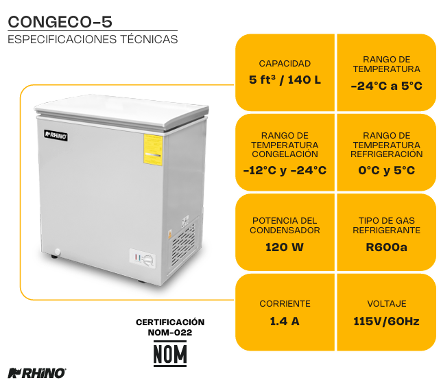 CONGELADORES HORIZONTALES TAPA TIPO COFRE RHINO