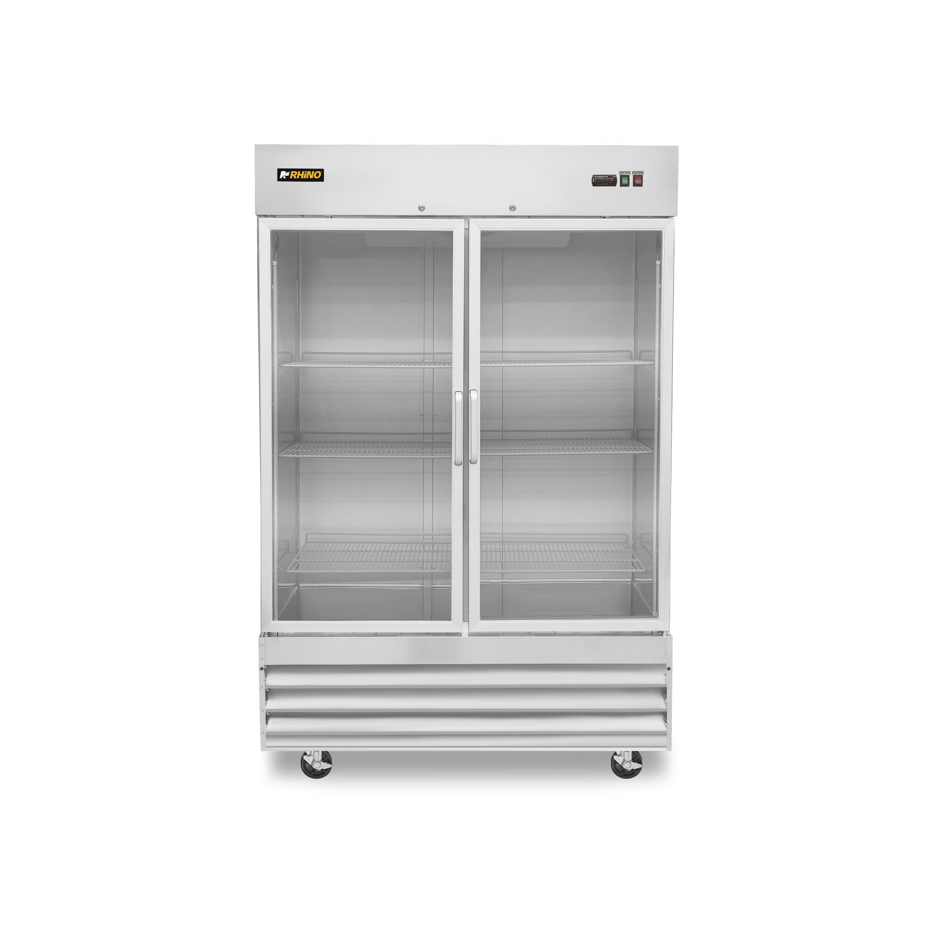 Refrigerador Vertical de Acero Inoxidable con Puerta de Cristal 41 pies Rhino