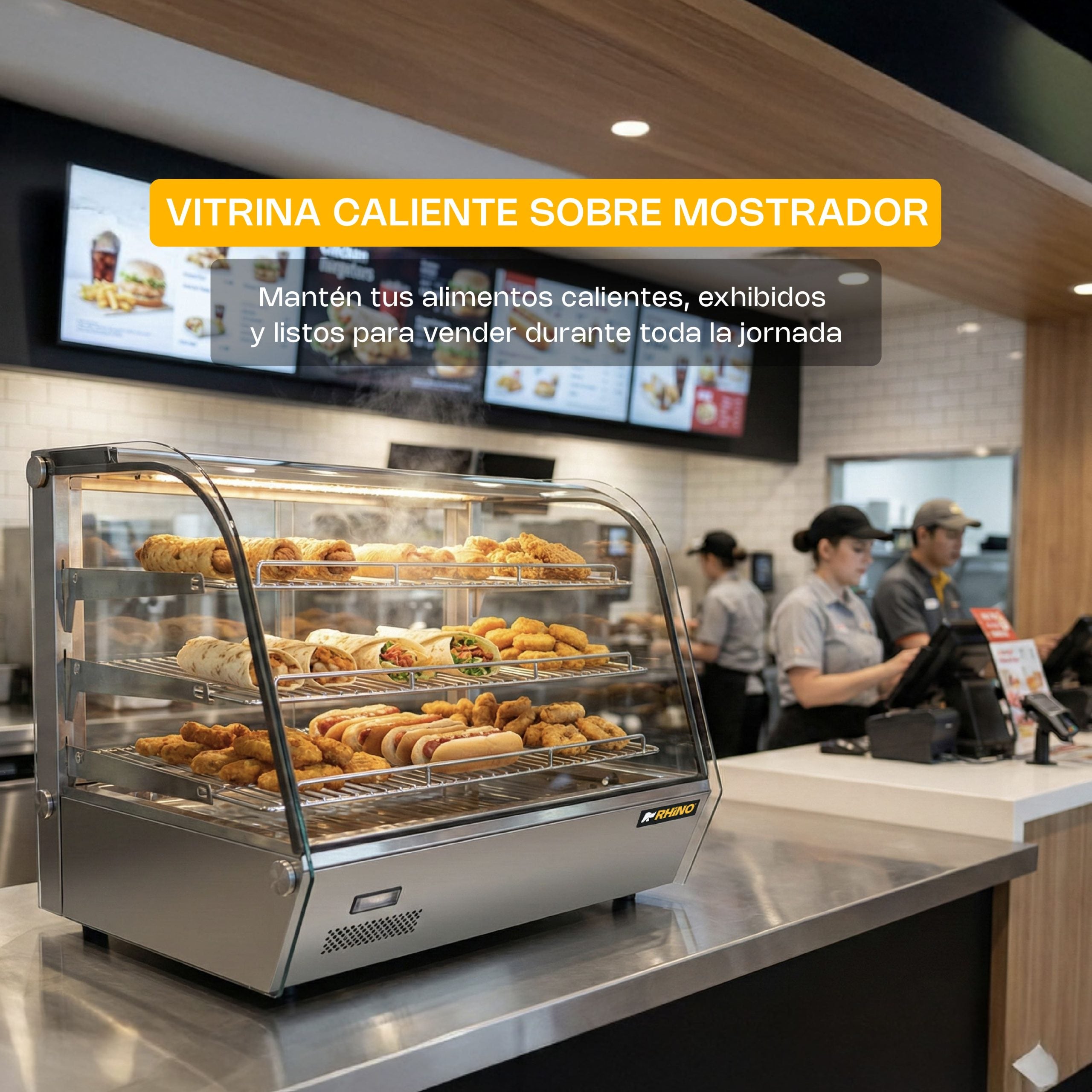 Vitrina Caliente sobre Mostrador 160 Lts
