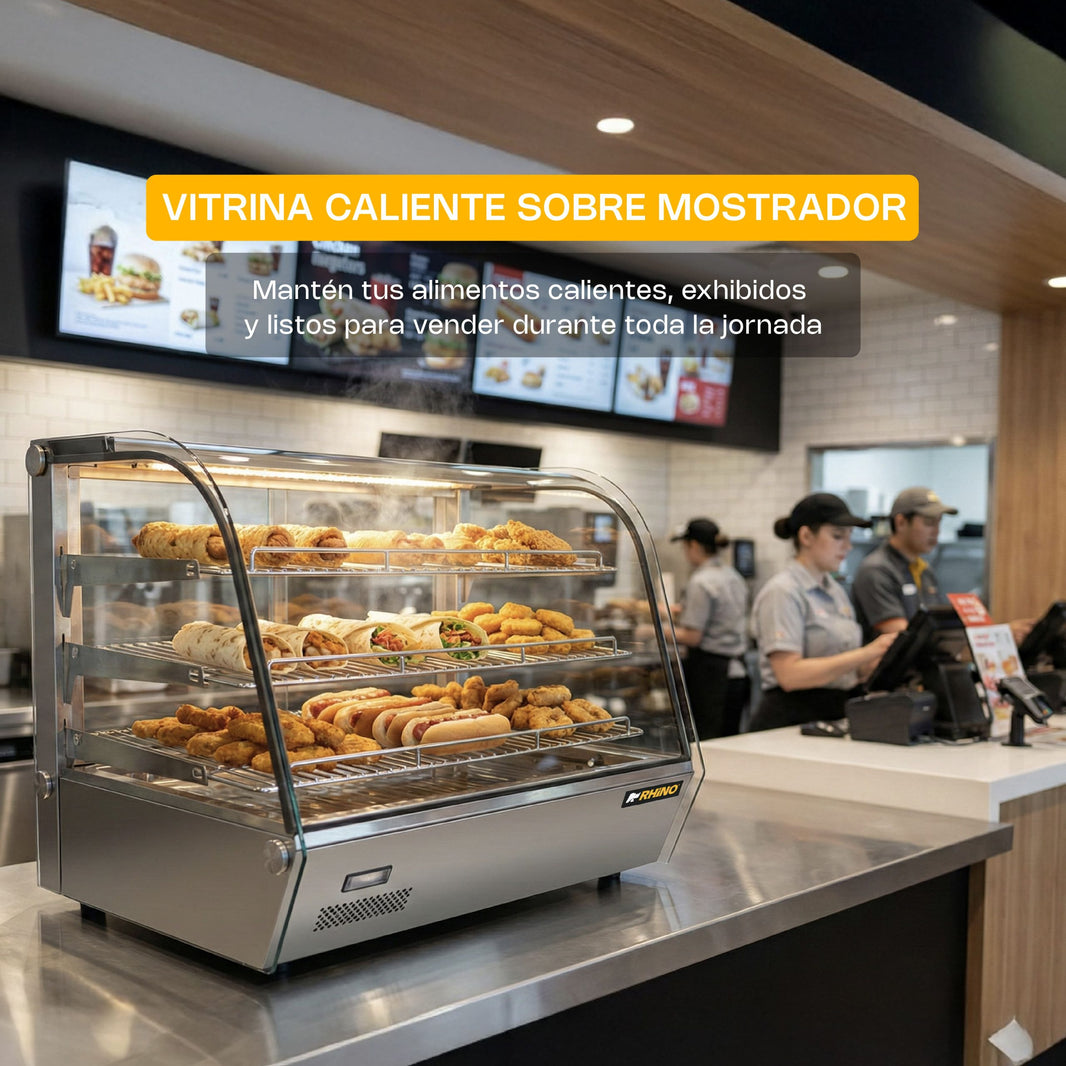 Vitrina Caliente sobre Mostrador 160 Lts